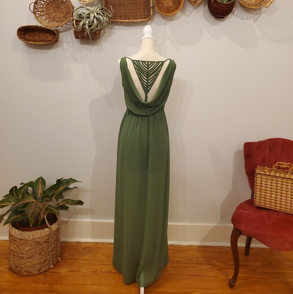 Grecian Goddess Green Maxi Dress